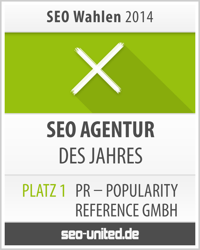 Popularity Reference ist Beste SEO-Agentur 2014 - FrischeFische